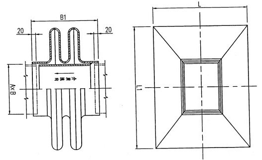 矩形双波补偿器结构示意图